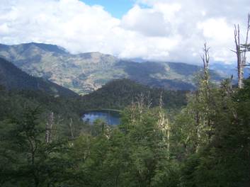  Blick auf Labuna Alicia beim Trailreiten in Chile, Südamerika